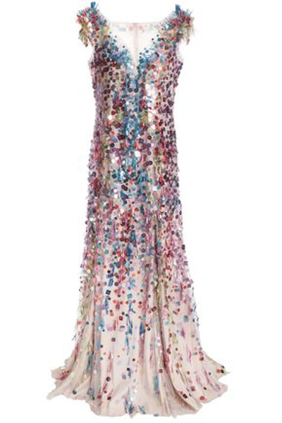 Jenny Packham Embellished Tulle Gown In Multicolor