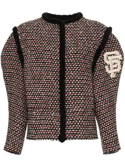 Gucci Giants Multicolor Tweed Jacket In Black