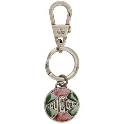 Gucci Silver Logo Keychain In 8912 Silver