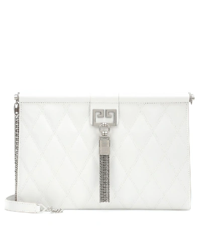 Givenchy Gem Medium Quilted Leather Clutch In White
