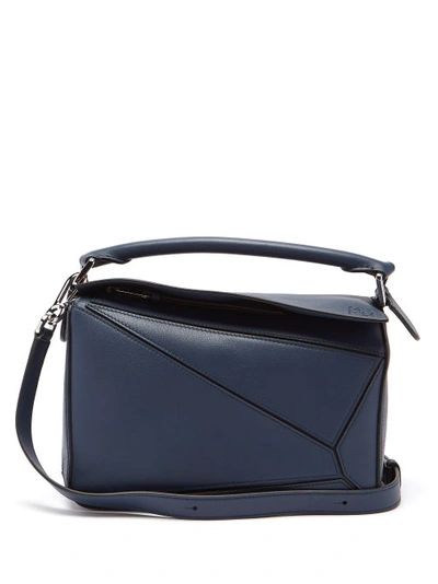 Loewe Puzzle Small Leather Cross-body Bag In Black