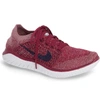 Nike Free Rn Flyknit 2018 Running Shoe In Raspberry/ Blue Void/ White