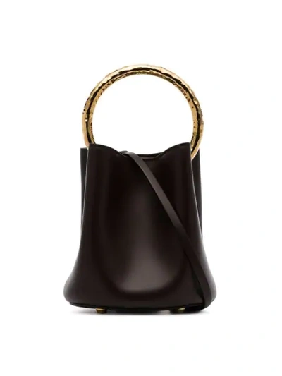 Marni Black Pannier Leather Bucket Bag