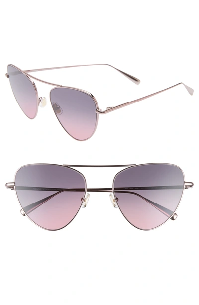Monse X Morgenthal Frederics Erica 57mm Cat Eye Sunglasses - Silver/ Rose