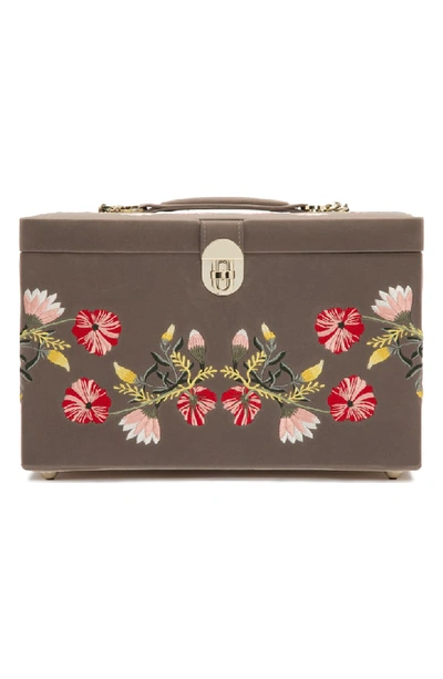Wolf Zoe Medium Jewelry Box - Grey In Mink