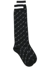 Stella Mccartney Cotton Mixed Monogram Socks In Black