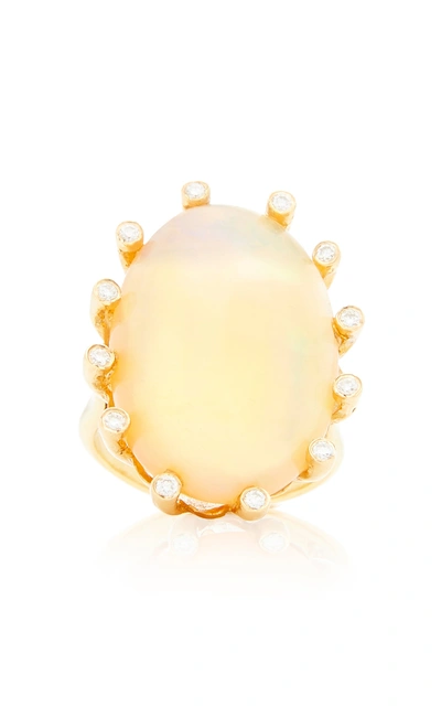 Arman Sarkisyan 22k Gold Opal And Diamond Ring In White