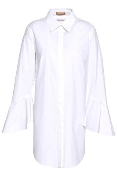 Michael Kors Collection Woman Oversized Stretch-cotton Poplin Shirt Off-white