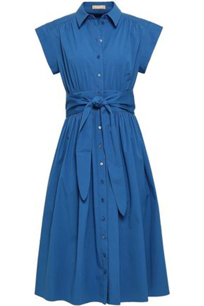 Michael Kors Collection Woman Cotton-blend Midi Shirt Dress Blue