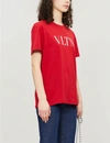 Valentino Logo-print Cotton-jersey T-shirt In Rosso Bianco