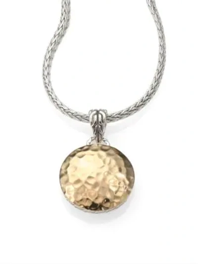 John Hardy Women's 18k Yellow Gold & Sterling Silver Hammered Disc Necklace In Gold Silver