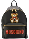 Moschino Black Teddy Bear Backpack W & Teddy Circus Patch