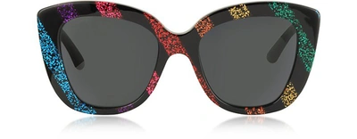 Gucci Sunglasses Oversized Rectangular-frame Acetate Sunglasses In Multicolore