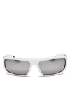Prada Men's Linea Rossa Mirrored Wrap Sunglasses, 65mm In Gray White