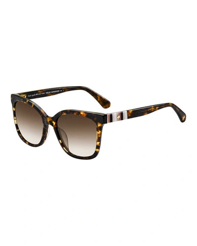 Kate Spade Kiya 53mm Sunglasses - Dark Havana In Brown Pattern
