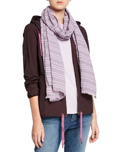 Eileen Fisher Washed Organic Cotton Rows Scarf In Mallow