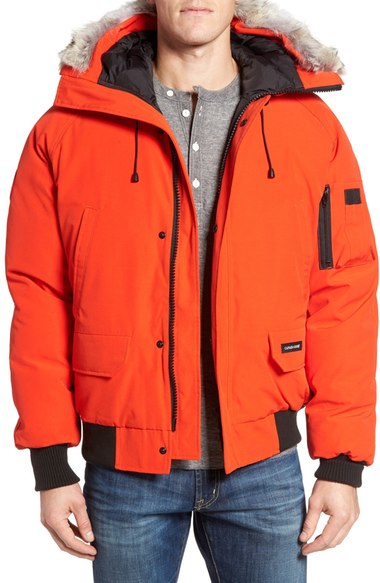 Canada Goose 'chilliwack' Down Bomber Jacket With Genuine Coyote Trim In  Monarch Orange | ModeSens