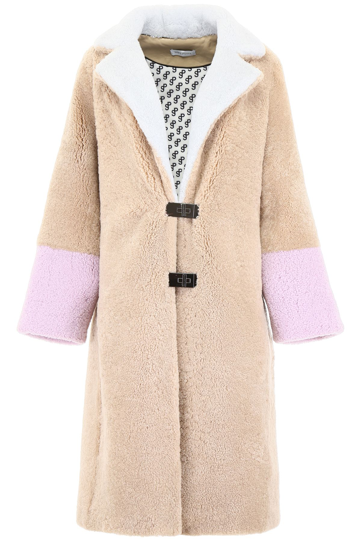 Saks Potts Febbe Coat In Nude Baby Blue Lavender Lime|beige | ModeSens