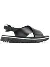 Camper Oruga Criss-cross Sandals In Black