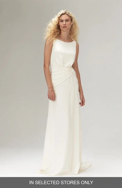 Savannah Miller Amadine Silk Open Back Wedding Dress In Ivory