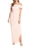 Vince Camuto Off The Shoulder Crepe Gown In Pink