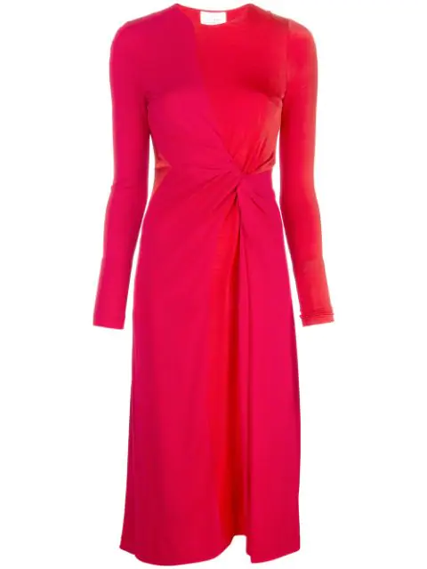 red jersey midi dress