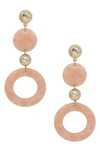 Ettika Lucite Ring Drop Earrings In Pink