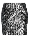 Alexandre Vauthier Zebra-print Sequin Mini Skirt In Silver