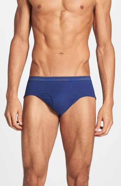 Calvin Klein 4-pack Low Rise Briefs In Blue Assorted