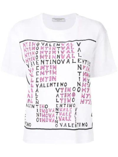 Valentino 'valntino Puzzle' T-shirt In White