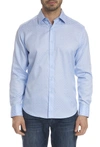 Robert Graham Diamante Basic Tonal Jacquard Sport Shirt In Light Blue