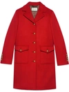 Gucci Wool Coat With Double G In Red