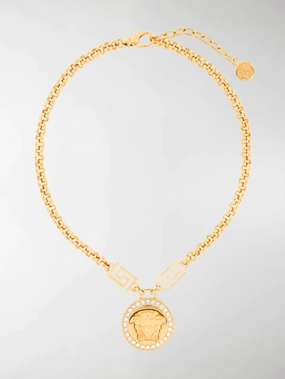 Versace Medusa Gem Necklace In Metallic