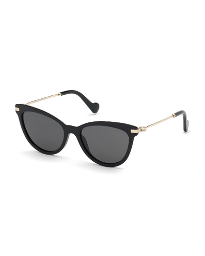 Moncler Acetate & Metal Cat-eye Sunglasses In Black