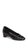 Taryn Rose Babe Patent-capped Leather Ballet Pumps In Black/ Black Leather
