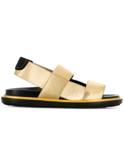 Marni Women's Fussbett Slingback Platform Sandals In Gold