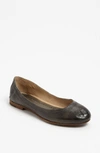 Frye 'carson' Ballet Flat In Charcoal Leather