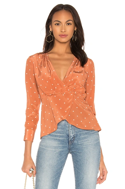 Auteur Elyse Blouse In Dot Print Rust