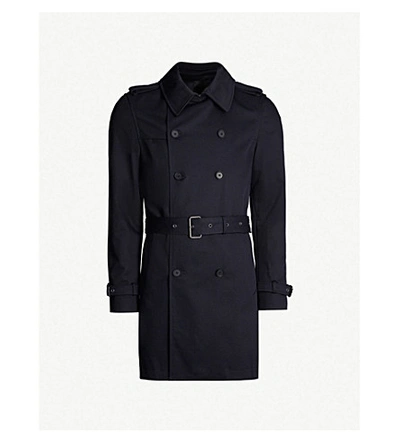 The Kooples Double-breasted Cotton-twill Trench Coat, Mens, Size: 38, Nav03  | ModeSens