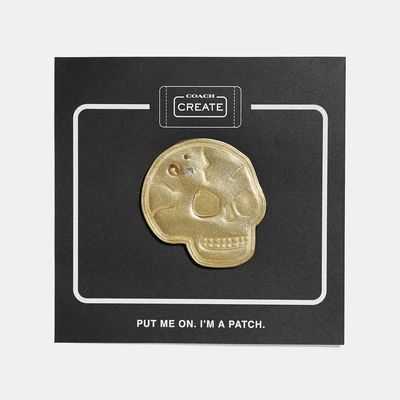 Coach Skull Shoe Patch In Gold