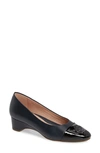 Taryn Rose Babe Patent-capped Leather Ballet Pumps In Midnight/ Black Leather