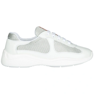 Prada Women's Shoes Leather Trainers Sneakers America S Cup In White
