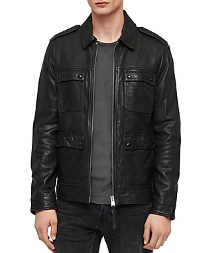Allsaints Kage Leather Jacket In Black