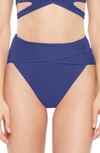 Becca Color Code Crossover High Waist Bikini Bottoms In Blue Topaz