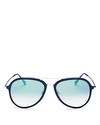 Ray Ban Ray-ban Unisex Brow Bar Aviator Sunglasses, 57mm In Blue/green