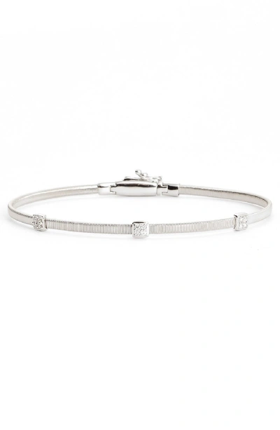 Marco Bicego 18k White Gold Masai Small Three Station Diamond Bracelet In White Gold