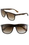 Ray Ban Boyfriend 60mm Flat Top Sunglasses - Tortoise Gradient