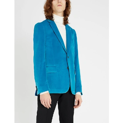 Paul Smith Slim Fit Velvet Sportcoat In Blue