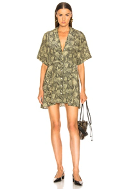 Sandy Liang Coco Dress In Yellow,animal Print