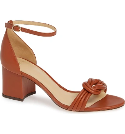 Alexandre Birman Vicky Knot Leather Sandals In Cocoa Leather